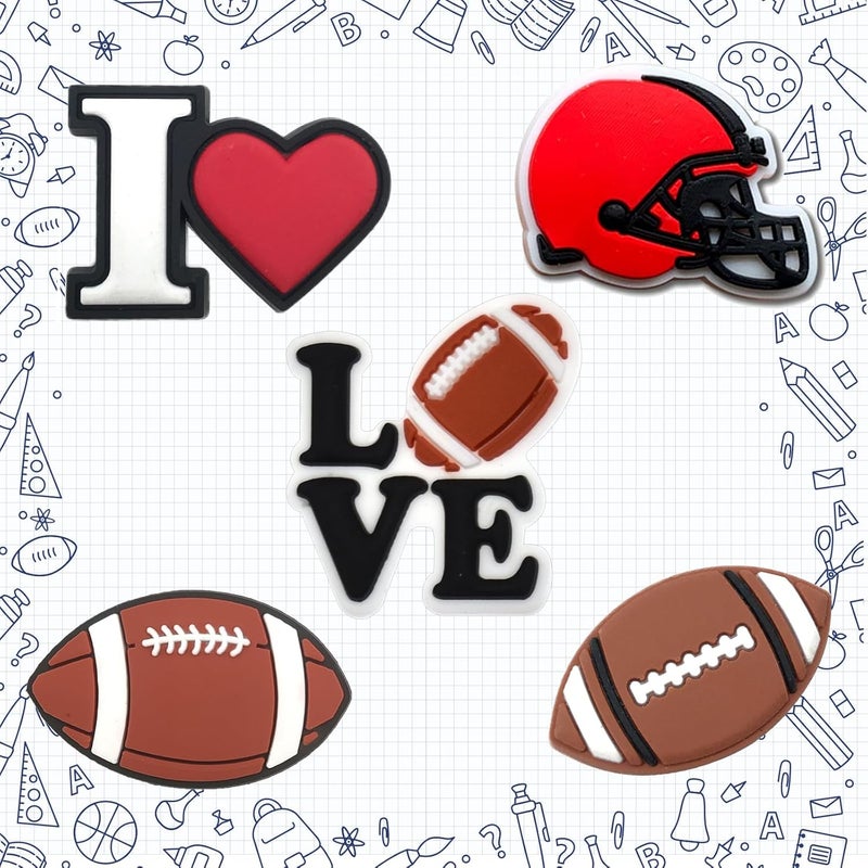 BULKITEM 25PCS Sports Shoe Decoration Charms,Basketball Soccer Baseball Golf Football Shoe Decoration Charms - Image 2